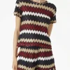 Top in maglia chevron bordeaux