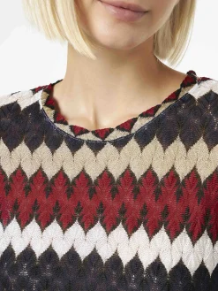 Top in maglia chevron bordeaux