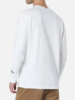 T-shirt bianca da uomo Luton con ricamo Negare, negare sempre! | VACANZE DI NATALE EDIZIONE SPECIALE