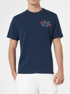 T-shirt classica da uomo in jersey di cotone Portofino con ricamo Mi girano le palline | EDIZIONE SPECIALE INSULTI LUMINOSI