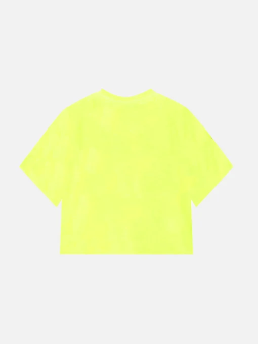 T-shirt corta da bambina giallo fluo