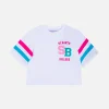 T-shirt crop da bambina in cotone