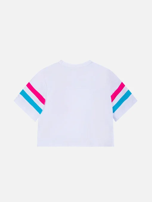 T-shirt crop da bambina in cotone