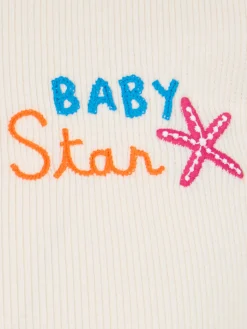 T-shirt da bambina a costine Serena Jr con ricamo Baby Star