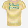 T-shirt da bambina a righe con ricamo St. Barth Princess