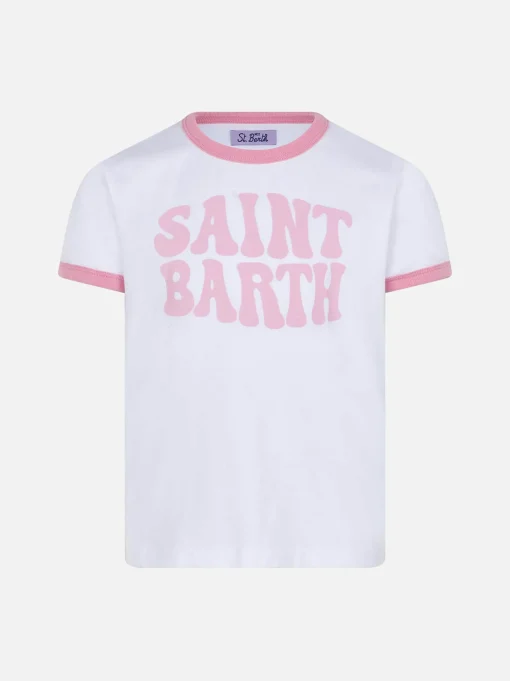 T-shirt da bambina in cotone con stampa groovy di Saint Barth