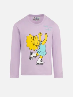 T-shirt da bambina in cotone pesante con stampa Lisa Simpson | EDIZIONE SPECIALE SIMPSON