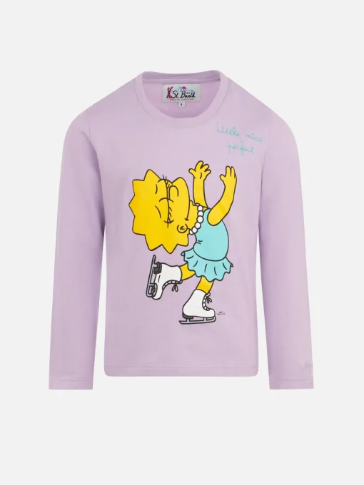 T-shirt da bambina in cotone pesante con stampa Lisa Simpson | EDIZIONE SPECIALE SIMPSON