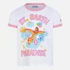 T-shirt da bambina in cotone con stampa St. Barth paradise