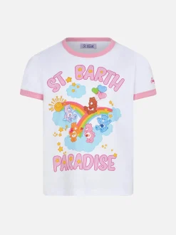 T-shirt da bambina in cotone con stampa St. Barth paradise