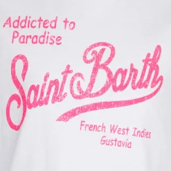 T-shirt da bambina in cotone con stampa Saint Barth