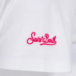T-shirt da bambina in cotone con stampa Saint Barth
