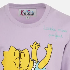 T-shirt da bambina in cotone pesante con stampa Lisa Simpson | EDIZIONE SPECIALE SIMPSON