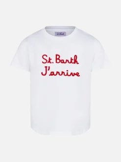 T-shirt da bambina ricamato St. Barth J'arrive