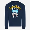 T-shirt da bambino blu navy con stampa