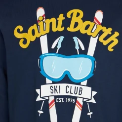 T-shirt da bambino blu navy con stampa