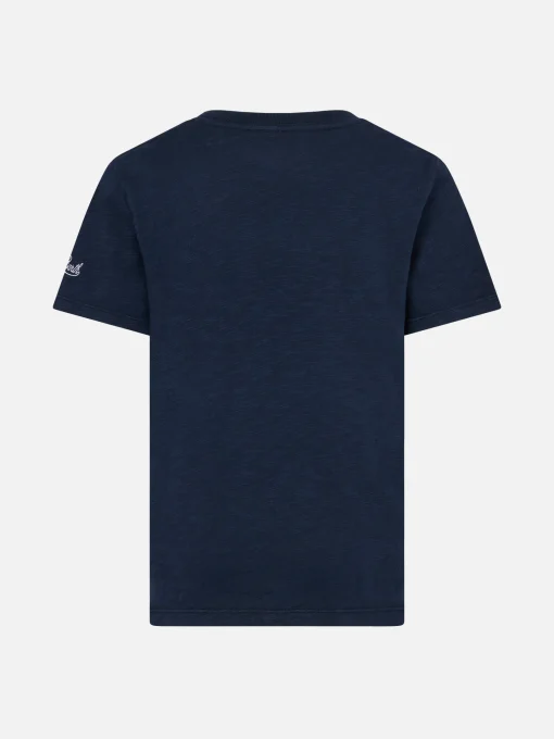 T-shirt da bambino blu razzo spaziale