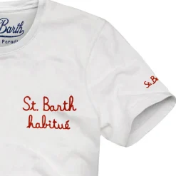 T-shirt da bambino con ricamo St. Barth habitué