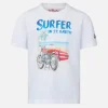 T-shirt da bambino con stampa surfista