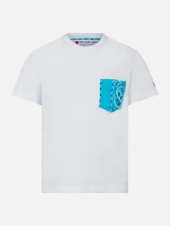 T-shirt da bambino con taschino stampato bandana