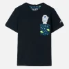 T-shirt da bambino con taschino stampato astronauta