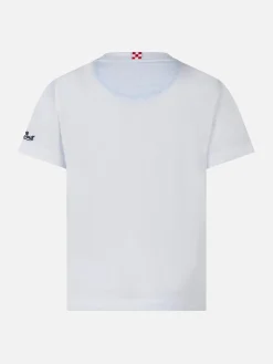 T-shirt da bambino con taschino stampato bandana