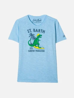 T-shirt da bambino Dinosauro surfista
