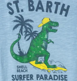 T-shirt da bambino Dinosauro surfista