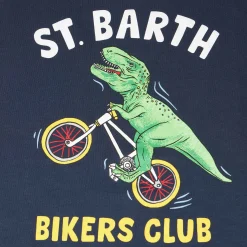 T-shirt da bambino dinosauro motociclista