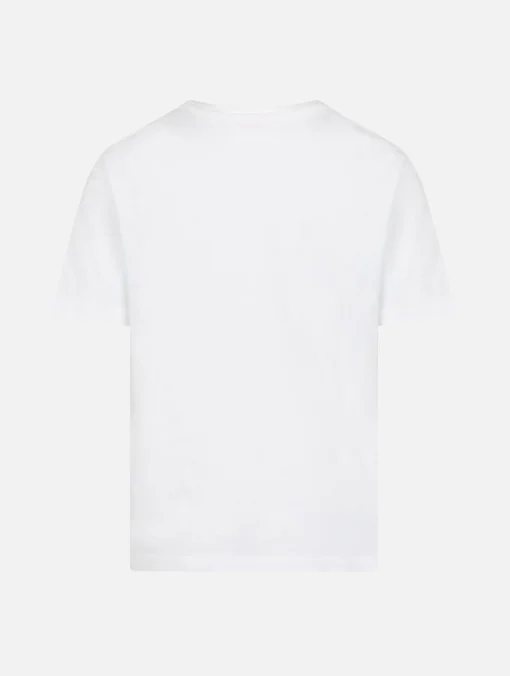 T-shirt da bambino Dover in jersey di cotone bianco con ricamo St. Barth