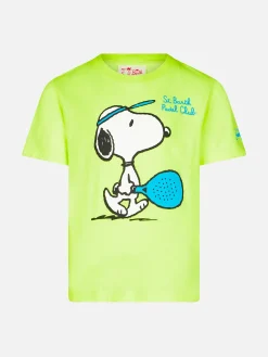 T-shirt da bambino giallo fluo in cotone con stampa Snoopy Padel | SNOOPY - EDIZIONE SPECIALE PEANUTS™