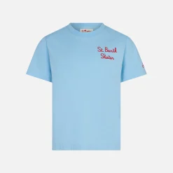T-shirt da bambino in cotone azzurro con skater Bart | EDIZIONE SPECIALE DEI SIMPSON