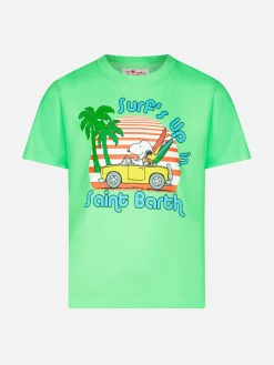 T-shirt da bambino in cotone verde con stampa Snoopy | EDIZIONE SPECIALE PEANUTS™