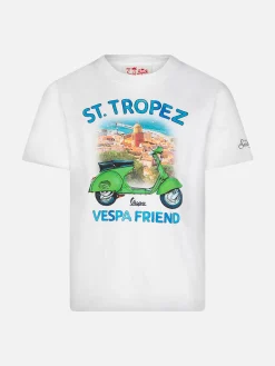 T-shirt da bambino in cotone con stampa Vespa St. Tropez | EDIZIONE SPECIALE VESPA®