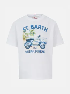 T-shirt da bambino in cotone con stampa amici St. Barth Vespa | EDIZIONE SPECIALE VESPA
