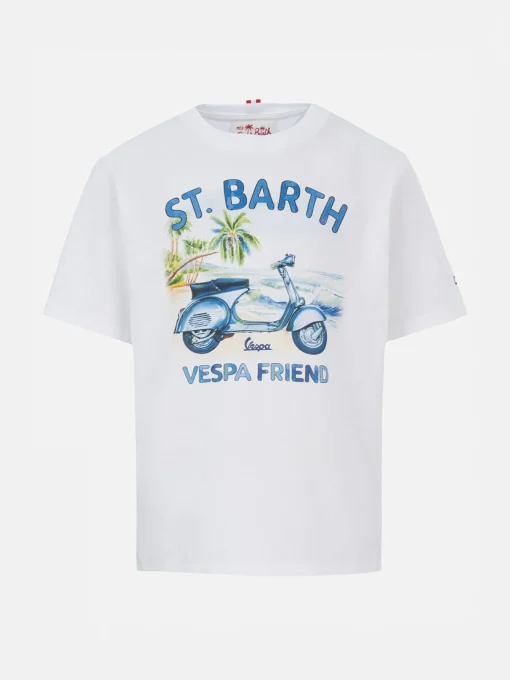 T-shirt da bambino in cotone con stampa amici St. Barth Vespa | EDIZIONE SPECIALE VESPA