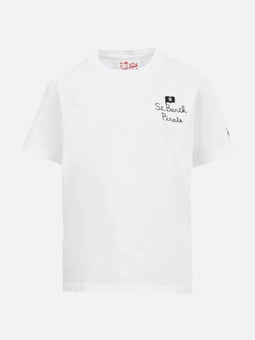 T-shirt da bambino in cotone con stampa Snoopy e ricamo Pirata St. Barth | EDIZIONE SPECIALE SNOOPY PEANUTS
