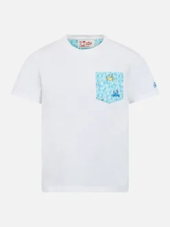 T-shirt da bambino in cotone Kea con taschino stampato