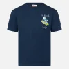 T-shirt da bambino in cotone con stampa dei Puffi e ricamo St. Barth Surfer | I PUFFI EDIZIONE SPECIALE