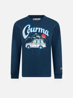 T-shirt da bambino in cotone pesante con stampa Courma