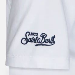 T-shirt da bambino in cotone con stampa Surfer in St. Barth