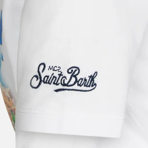 T-shirt da bambino in cotone con stampa Vespa St. Tropez | EDIZIONE SPECIALE VESPA®