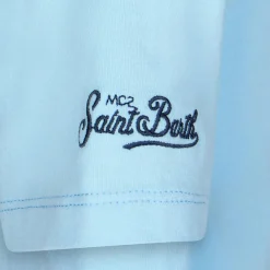 T-shirt da bambino in cotone con stampa Vespa Mykonos | EDIZIONE SPECIALE VESPA®