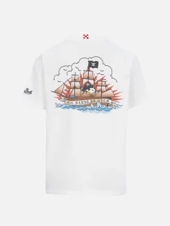T-shirt da bambino in cotone con stampa Snoopy e ricamo Pirata St. Barth | EDIZIONE SPECIALE SNOOPY PEANUTS