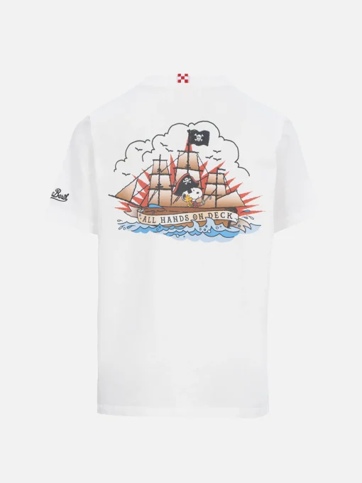 T-shirt da bambino in cotone con stampa Snoopy e ricamo Pirata St. Barth | EDIZIONE SPECIALE SNOOPY PEANUTS