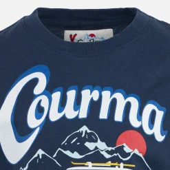 T-shirt da bambino in cotone pesante con stampa Courma