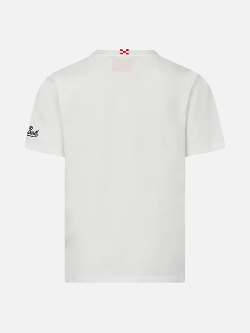 T-shirt da bambino in cotone con stampa moto