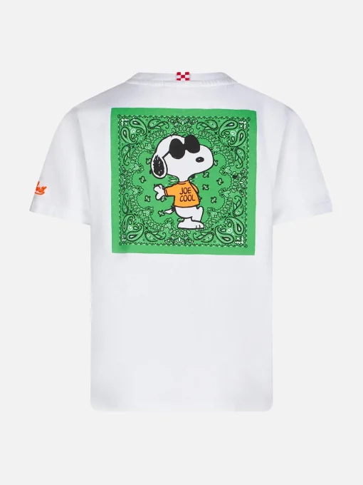 T-shirt da bambino in cotone con ricamo frontale I'm cool e Snoopy sul retro | EDIZIONE SPECIALE PEANUTS™