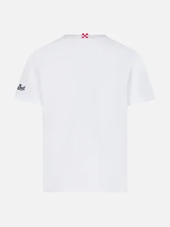 T-shirt da bambino in cotone con stampa Surfer in St. Barth