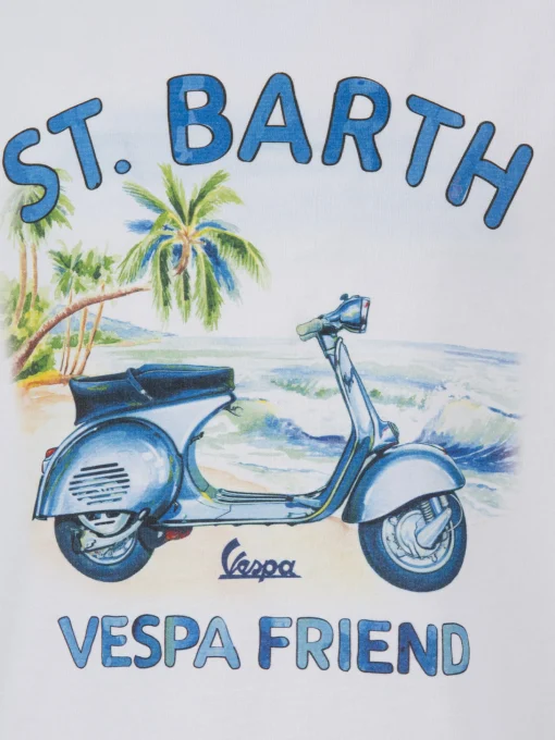 T-shirt da bambino in cotone con stampa amici St. Barth Vespa | EDIZIONE SPECIALE VESPA
